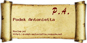 Podek Antonietta névjegykártya